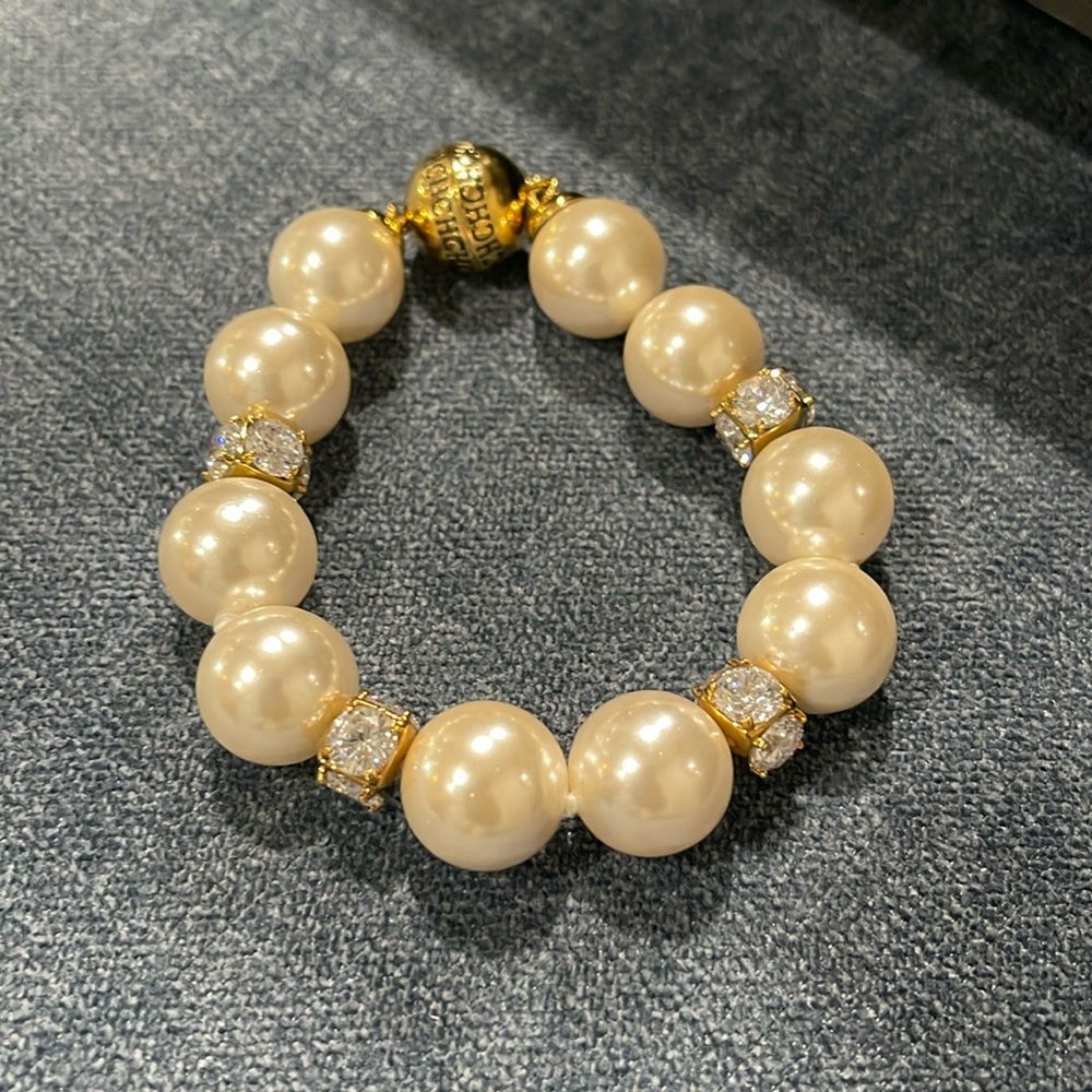 Carolina Herrera faux pearl and crystal bracelet